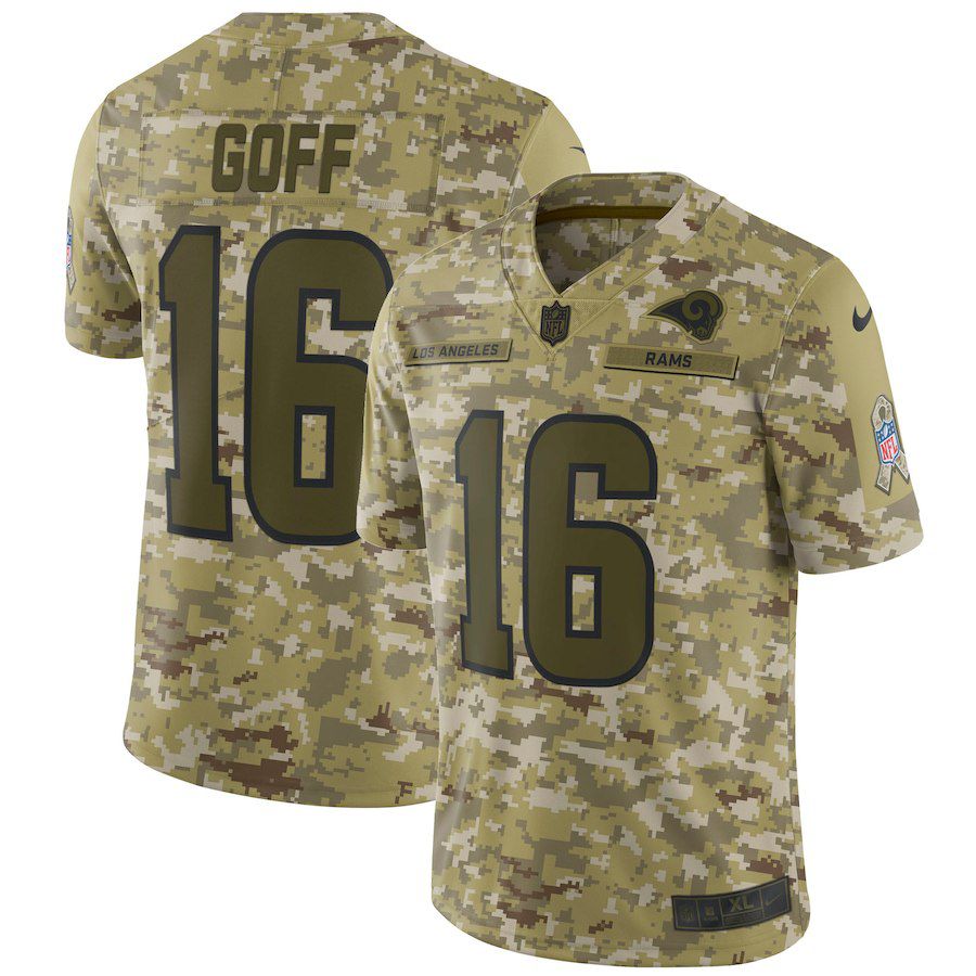 Men Los Angeles Rams #16 Goff Nike Camo Salute to Service Retired Player Limited NFL Jerseys->washington redskins->NFL Jersey
